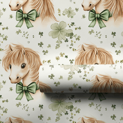 Shamrocks with the Shetland - Wrapping Paper - Aspen & Arlo