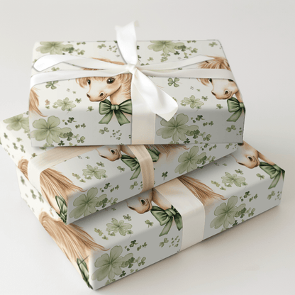 Shamrocks with the Shetland - Wrapping Paper - Aspen & Arlo