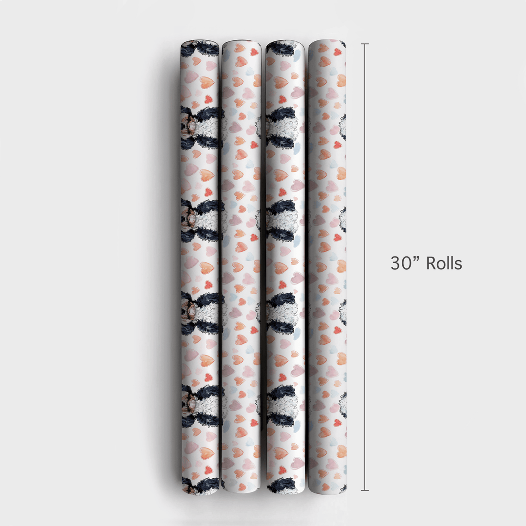 Bernedoodle Valentine - Wrapping Paper - Aspen & Arlo