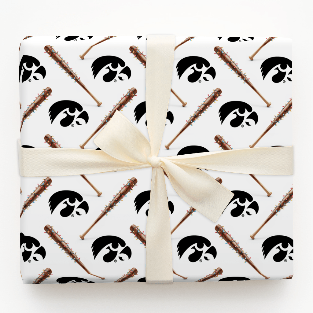 Jingle Ballpark Hawkeyes - Wrapping Paper - Aspen & Arlo