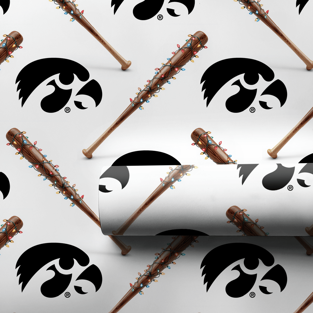 Jingle Ballpark Hawkeyes - Wrapping Paper - Aspen & Arlo