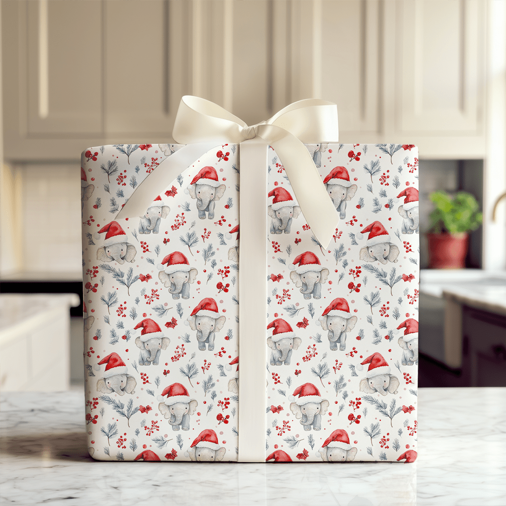 Santa Hat Stompers - Wrapping Paper - Aspen & Arlo
