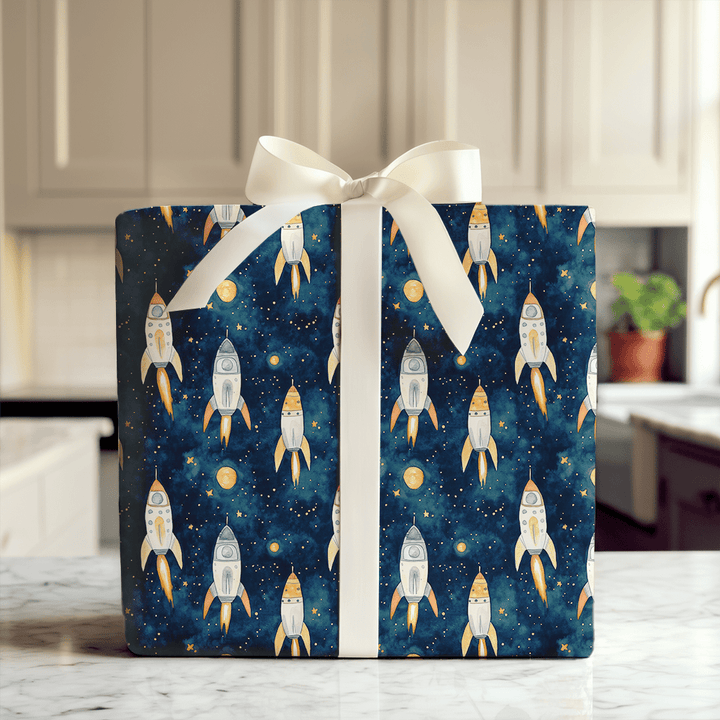 To the Moon and Cake - Wrapping Paper - Aspen & Arlo