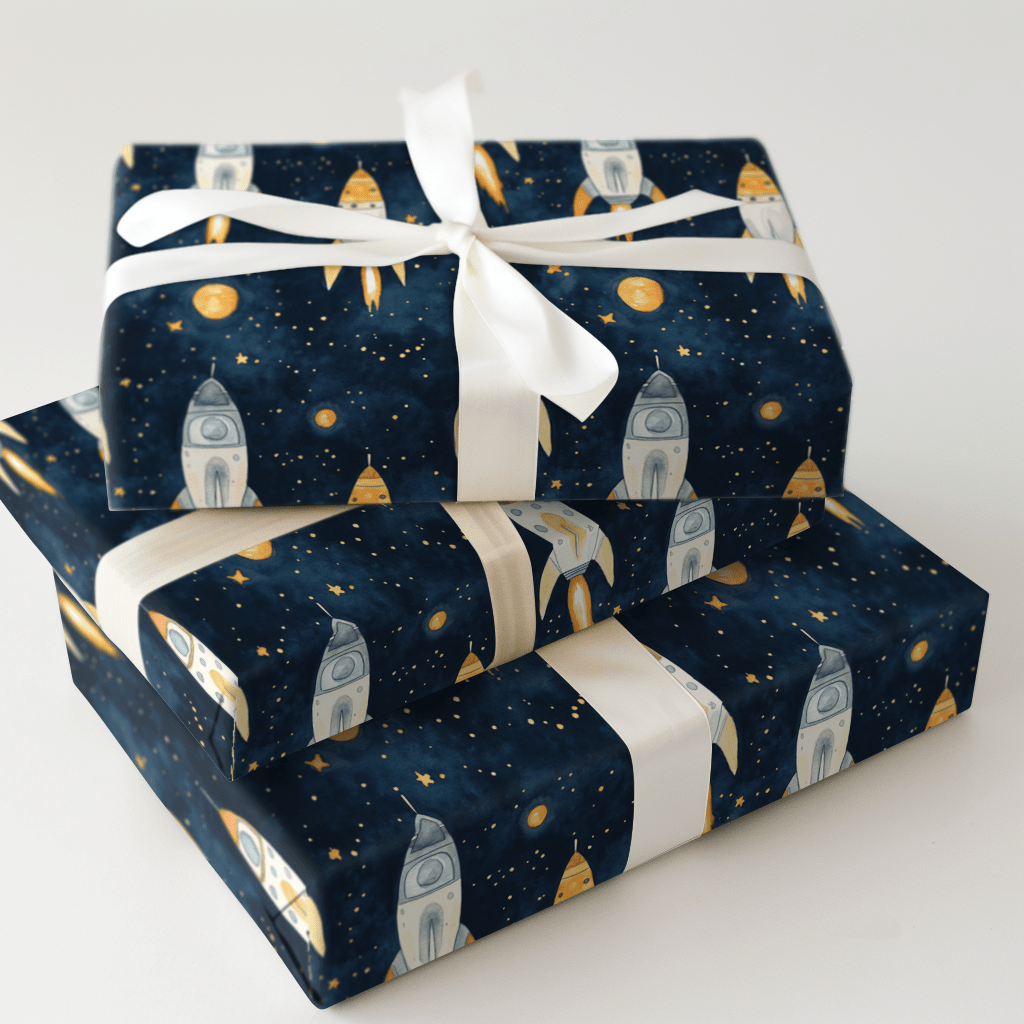 To the Moon and Cake - Wrapping Paper - Aspen & Arlo