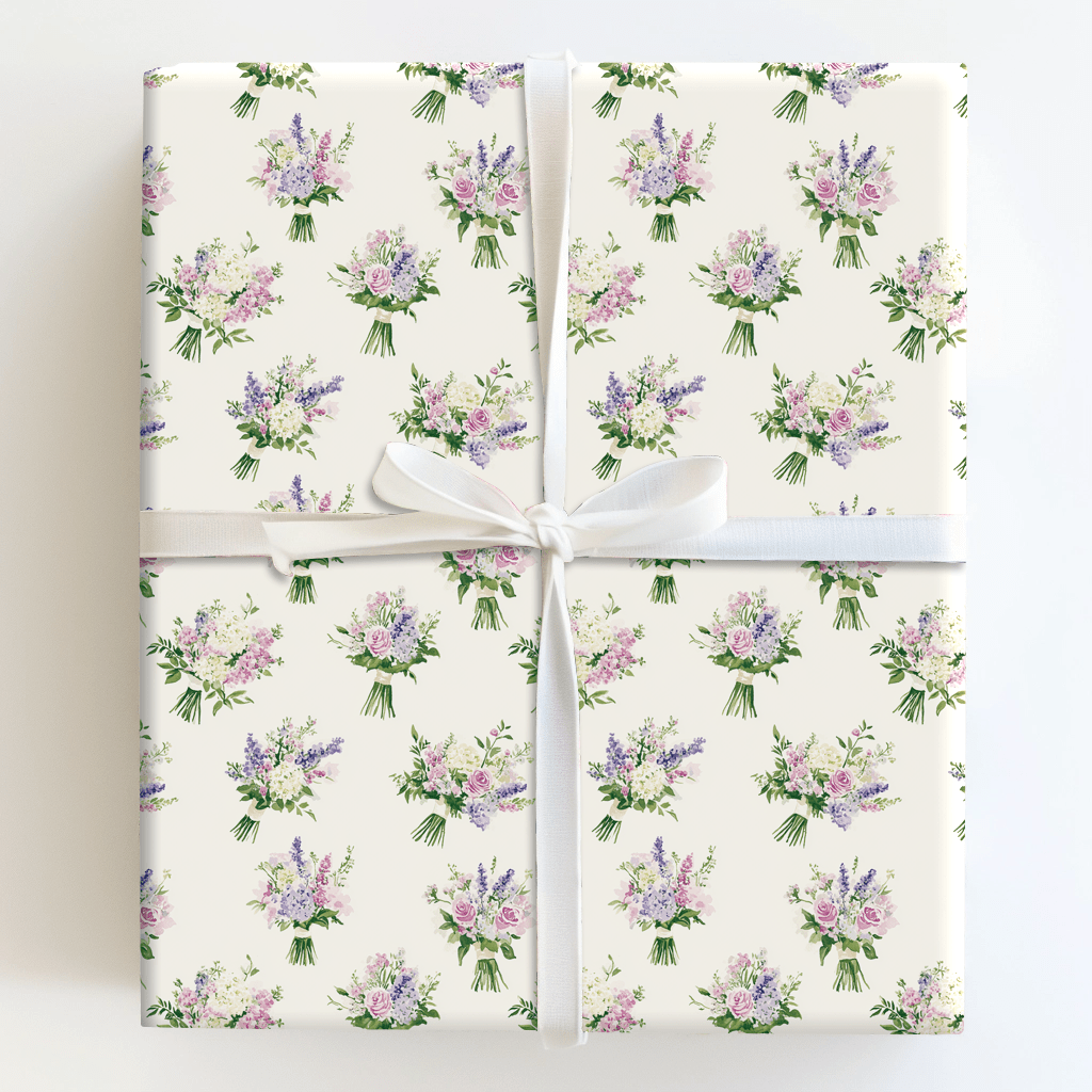 Violet Wrapper Violet Amour Wrapping Paper: Purple Floral Wedding Gift Wrap – Aspen & Arlo