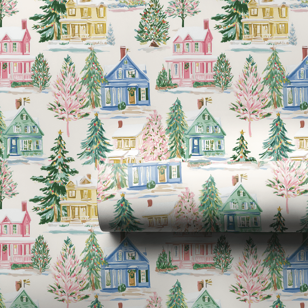 Peppermint Village - Wrapping Paper - Aspen & Arlo