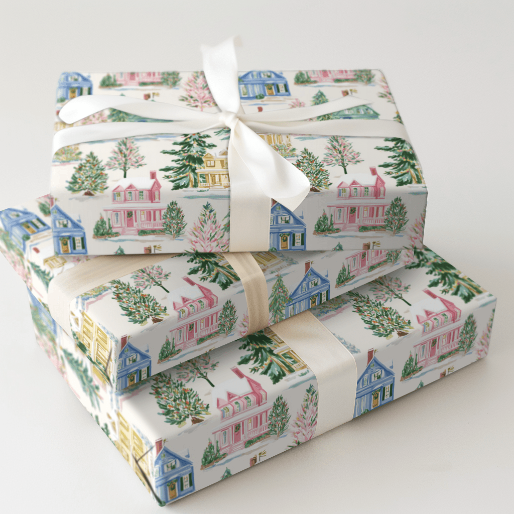 Peppermint Village - Wrapping Paper - Aspen & Arlo