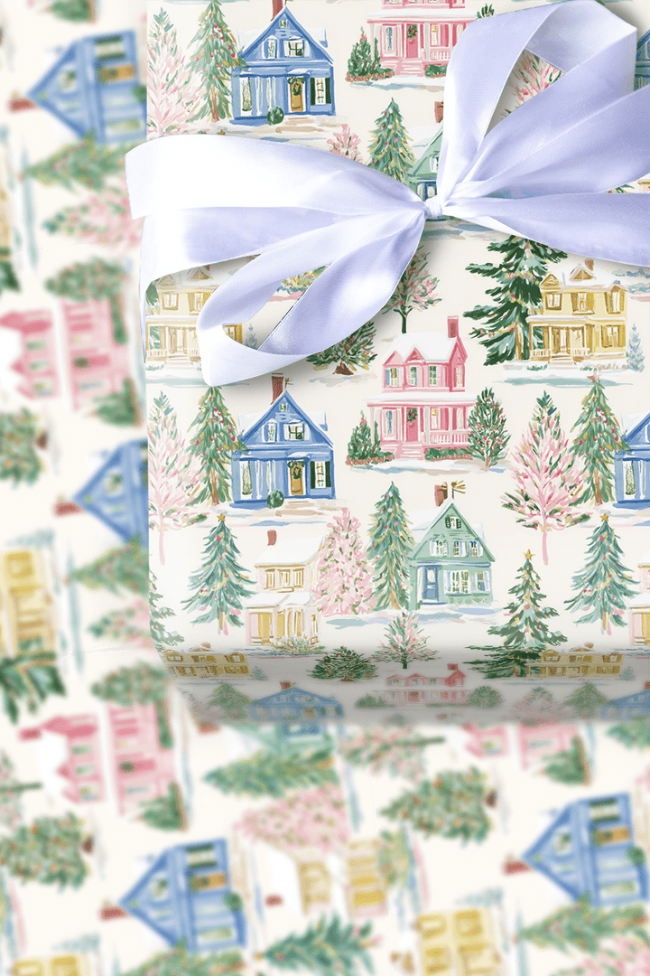 Peppermint Village - Wrapping Paper - Aspen & Arlo