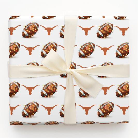 Longhorn End Zone Lights - Wrapping Paper - Aspen & Arlo