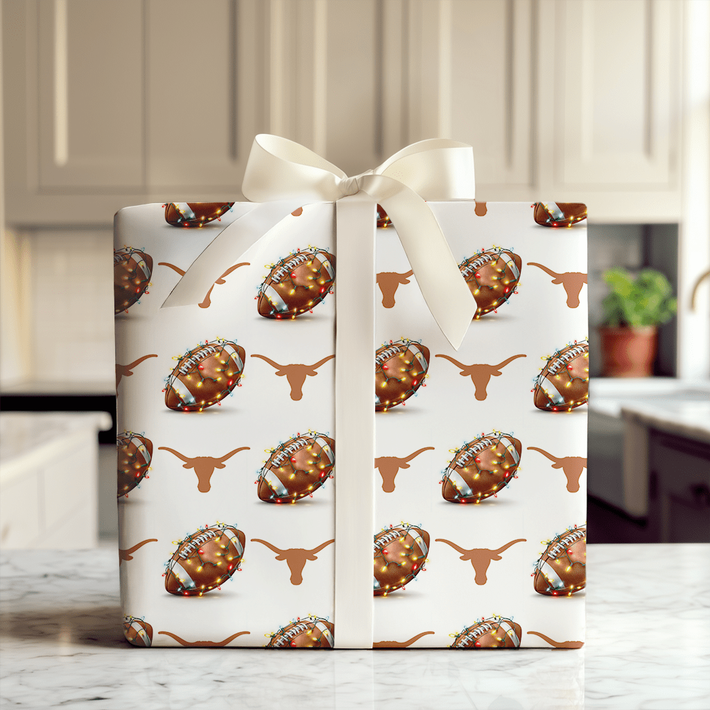 Longhorn End Zone Lights - Wrapping Paper - Aspen & Arlo