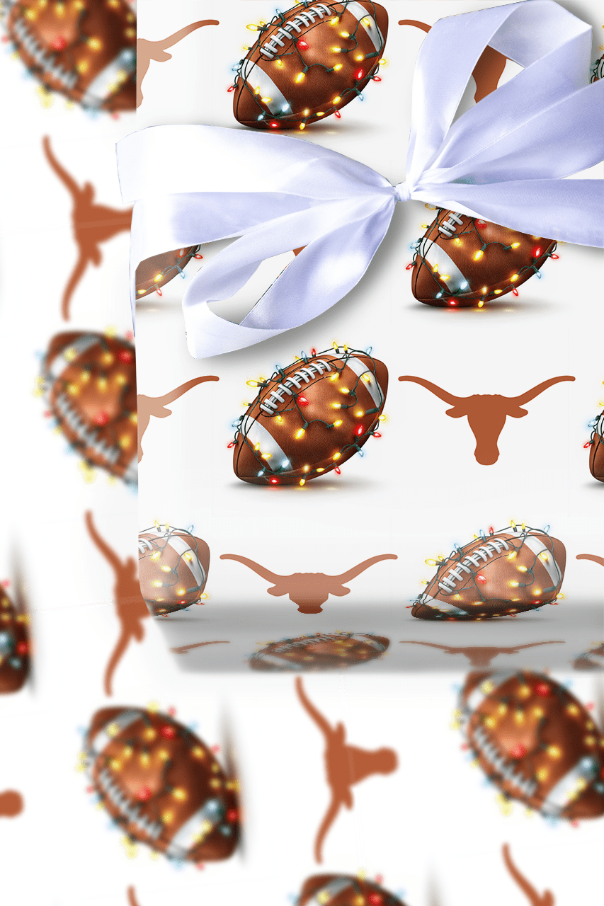 Longhorn End Zone Lights - Wrapping Paper - Aspen & Arlo