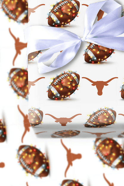 Longhorn End Zone Lights - Wrapping Paper - Aspen & Arlo