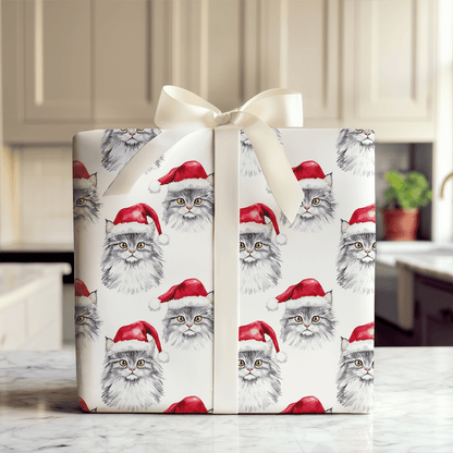 Maine Coon Santa - Wrapping Paper - Aspen & Arlo