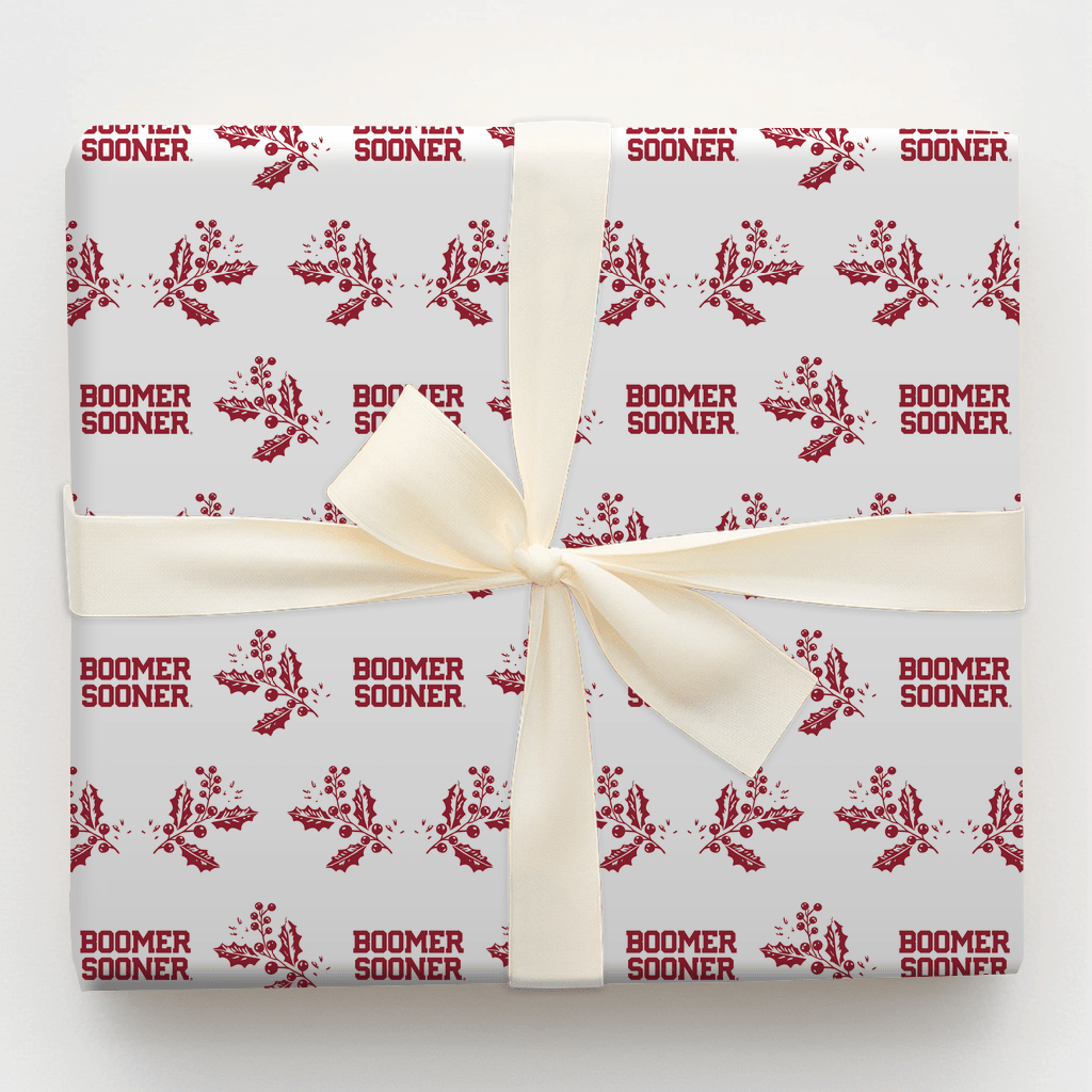 Boomer Sooner Holly - Wrapping Paper - Aspen & Arlo