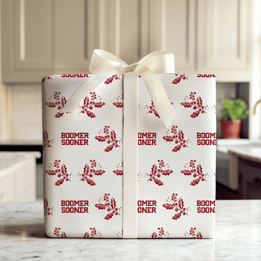 Boomer Sooner Holly - Wrapping Paper - Aspen & Arlo