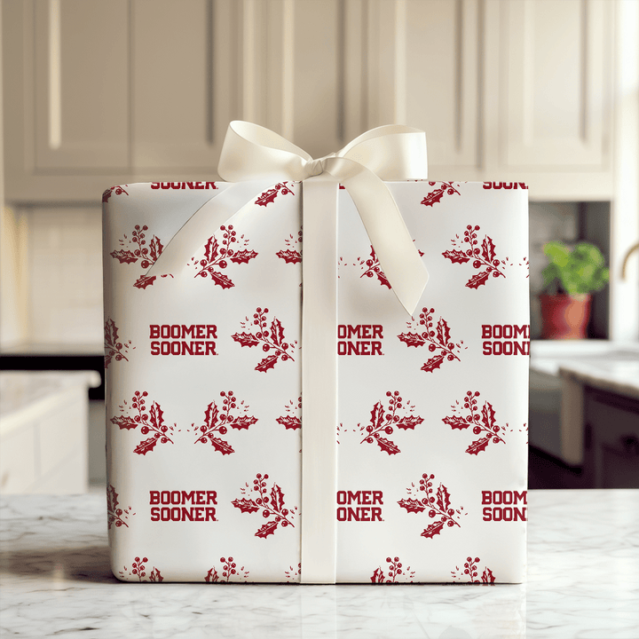 Boomer Sooner Holly - Wrapping Paper - Aspen & Arlo