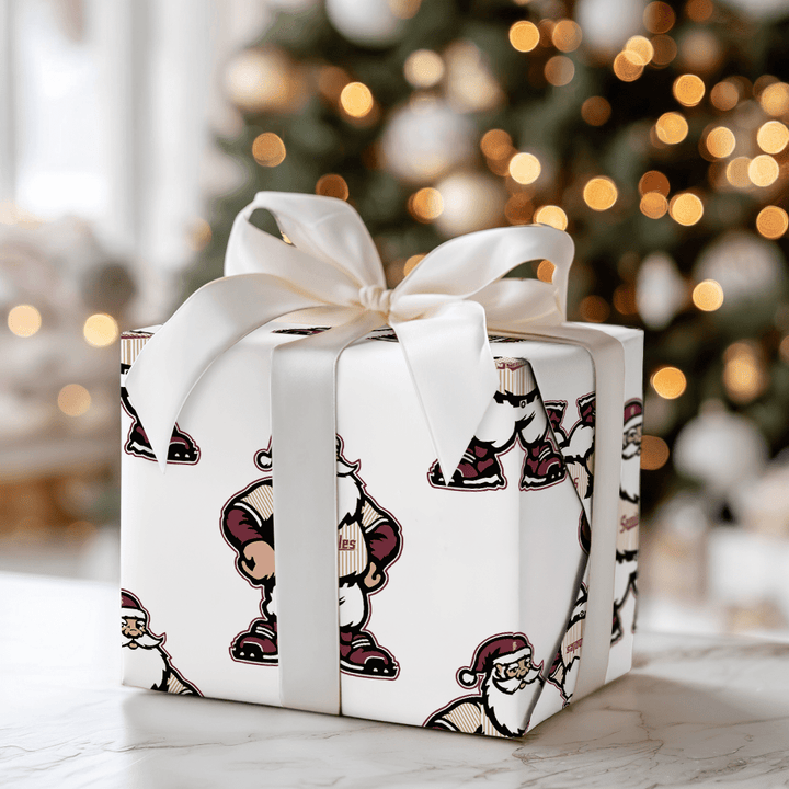 Santa Swings Garnet - Wrapping Paper - Aspen & Arlo