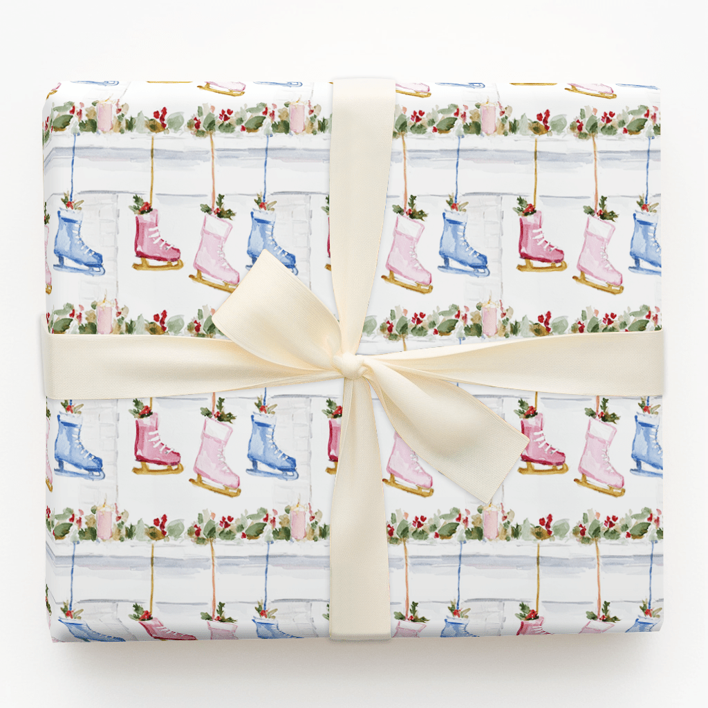 Stocking Skate - Wrapping Paper - Aspen & Arlo
