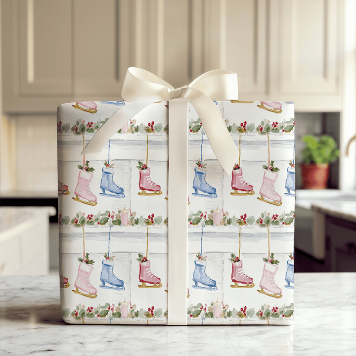 Stocking Skate - Wrapping Paper - Aspen & Arlo