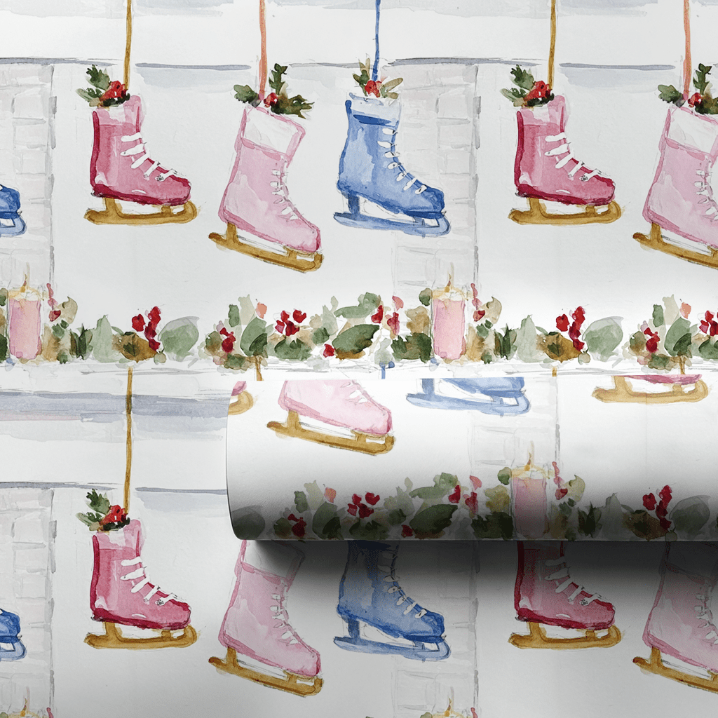 Stocking Skate - Wrapping Paper - Aspen & Arlo