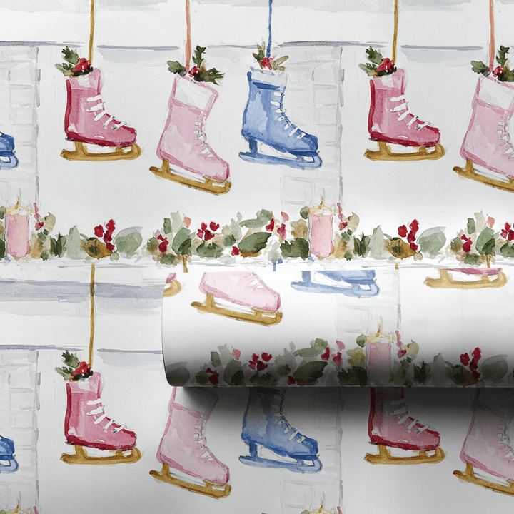 Stocking Skate - Wrapping Paper - Aspen & Arlo