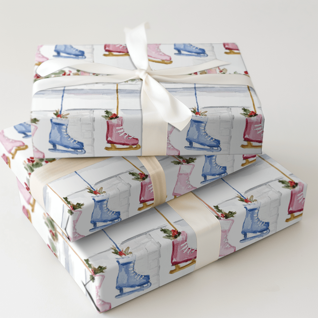 Stocking Skate - Wrapping Paper - Aspen & Arlo
