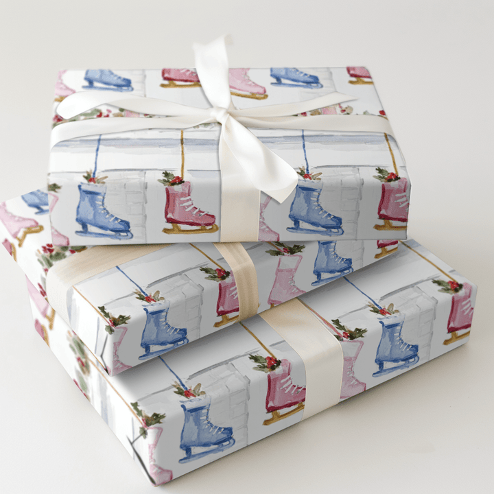 Stocking Skate - Wrapping Paper - Aspen & Arlo