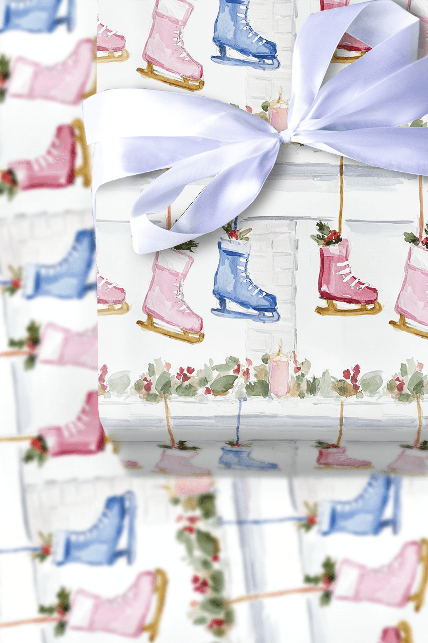 Stocking Skate - Wrapping Paper - Aspen & Arlo