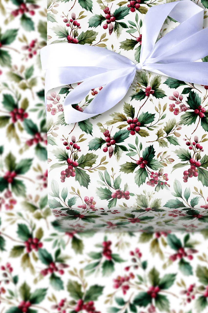 Flurries and Florals - Wrapping Paper - Aspen & Arlo
