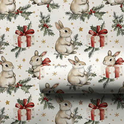 Winter Meadow Bunnies - Wrapping Paper - Aspen & Arlo