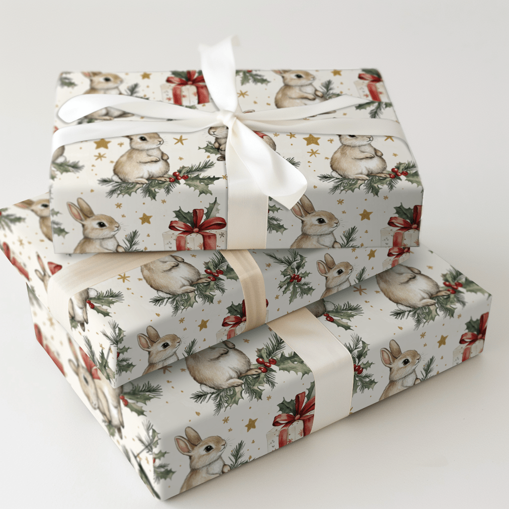 Winter Meadow Bunnies - Wrapping Paper - Aspen & Arlo