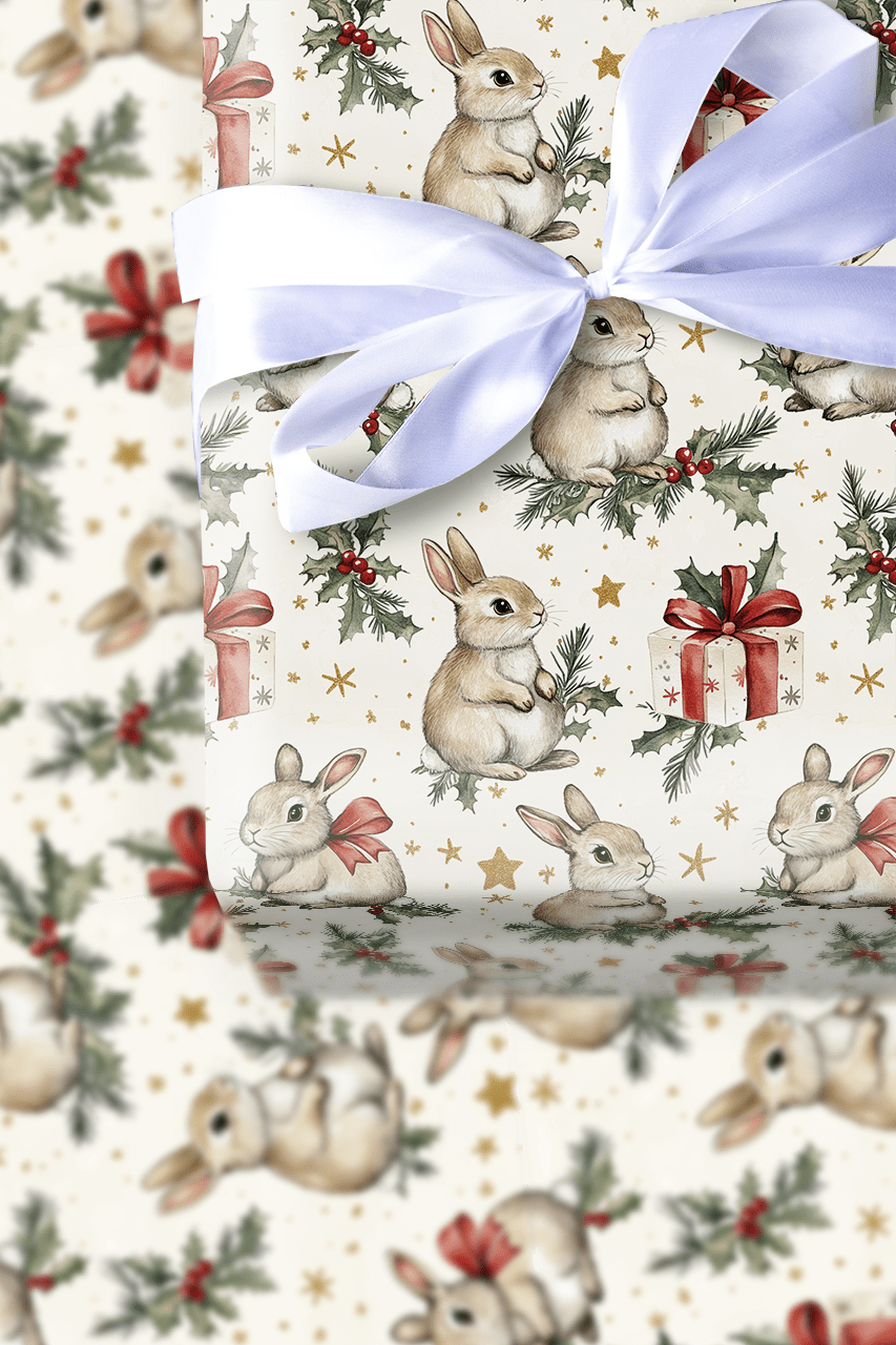 Winter Meadow Bunnies - Wrapping Paper - Aspen & Arlo