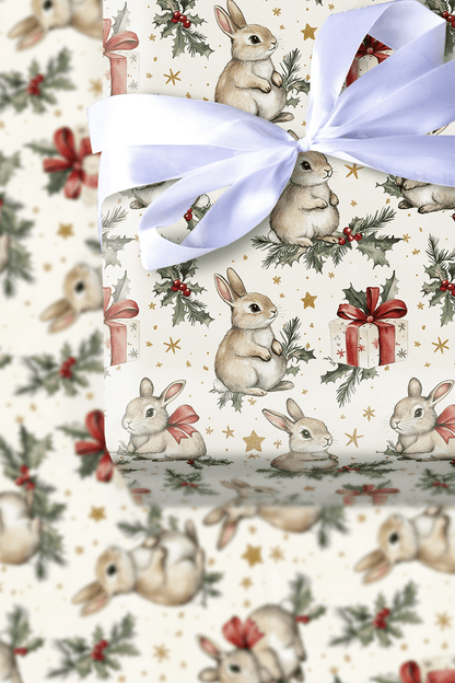 Winter Meadow Bunnies - Wrapping Paper - Aspen & Arlo