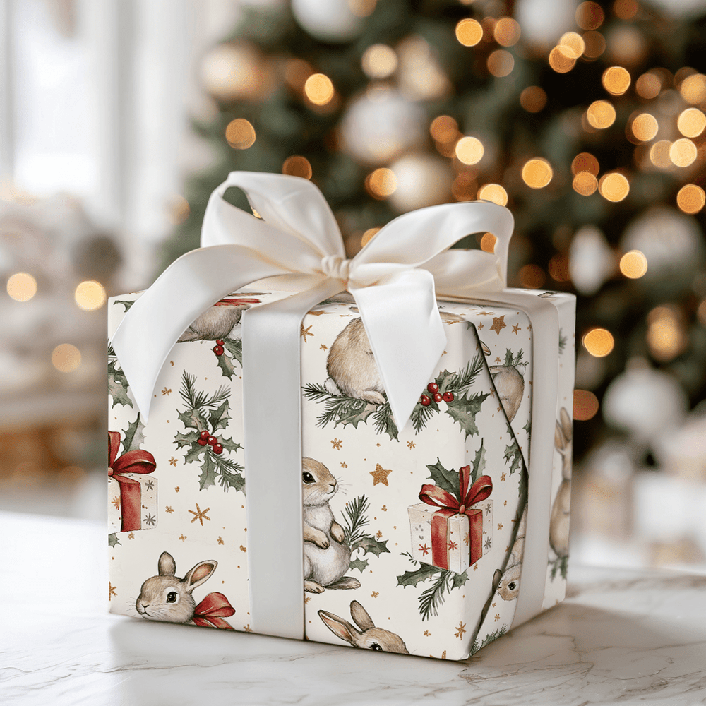 Winter Meadow Bunnies - Wrapping Paper - Aspen & Arlo