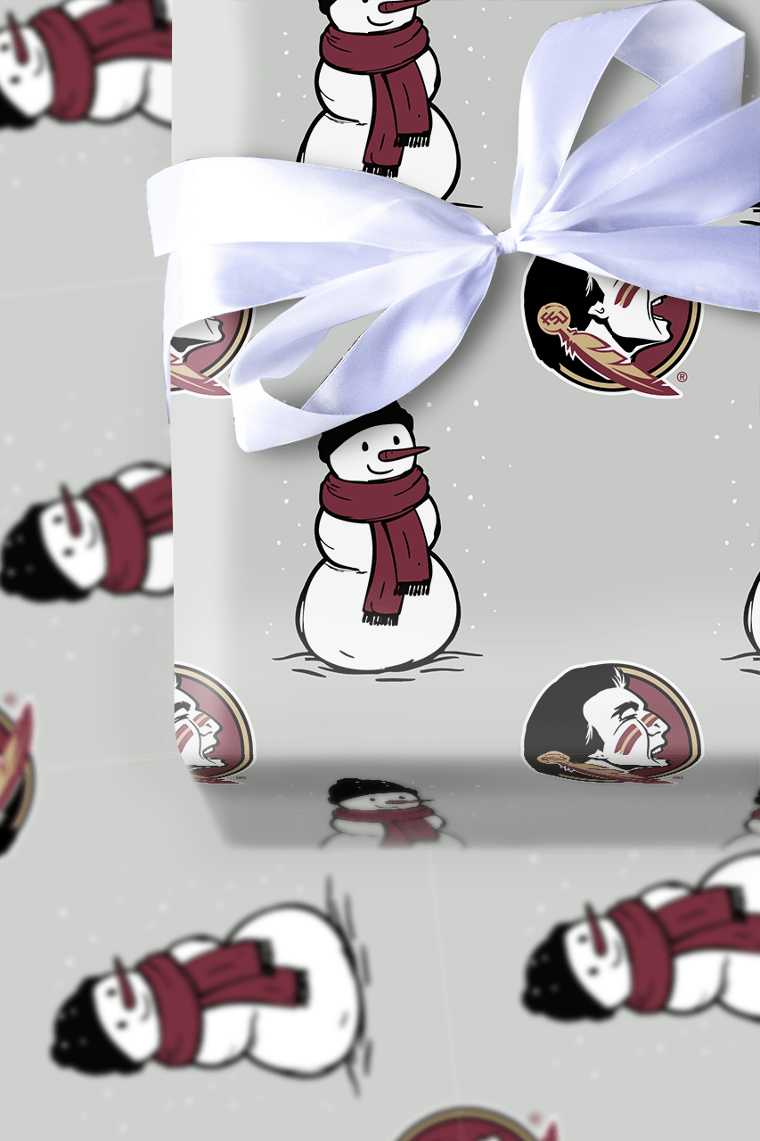 FSU Snowman - Wrapping Paper - Aspen & Arlo