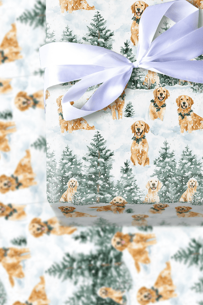 Snow Day for the Goldens - Wrapping Paper - Aspen & Arlo