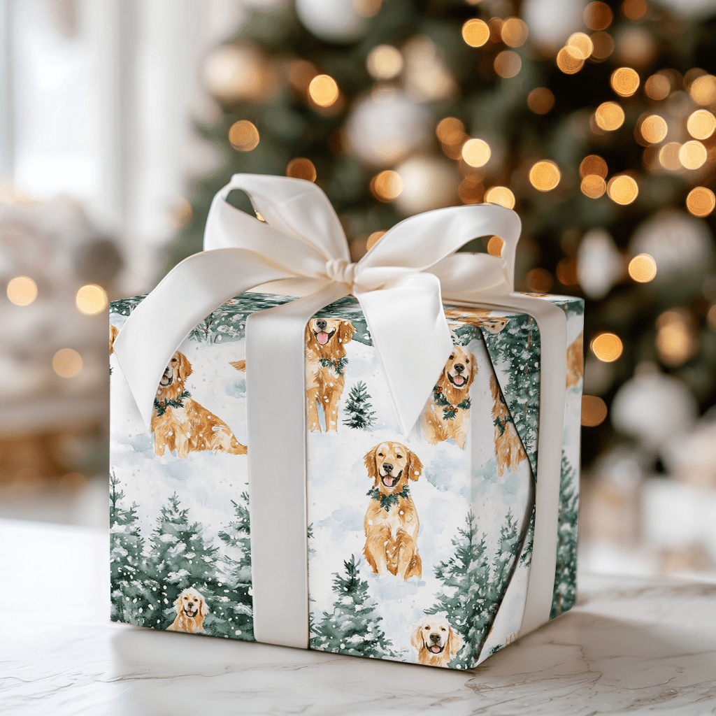 Snow Day for the Goldens - Wrapping Paper - Aspen & Arlo