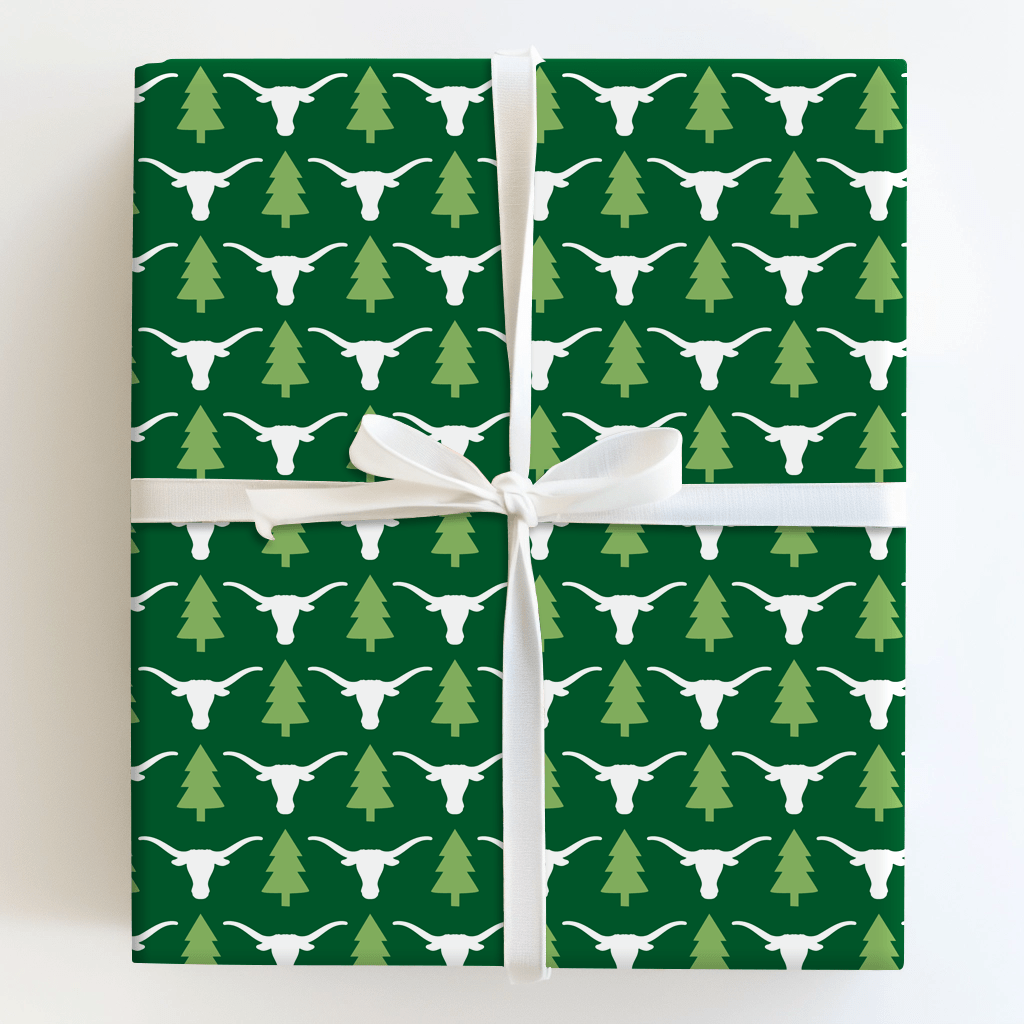 Longhorn Holiday Pines - Wrapping Paper - Aspen & Arlo