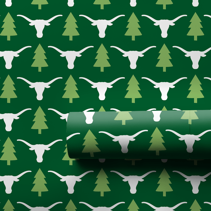 Longhorn Holiday Pines - Wrapping Paper - Aspen & Arlo