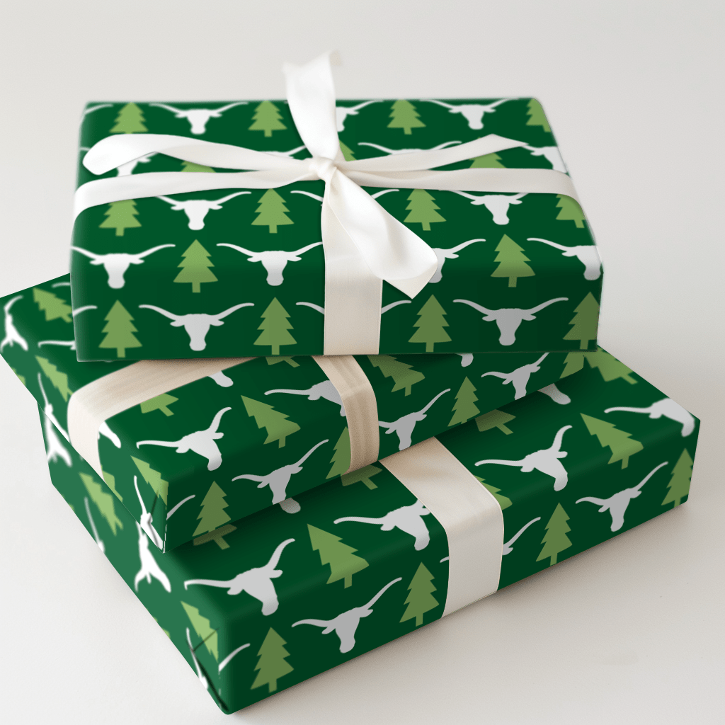Longhorn Holiday Pines - Wrapping Paper - Aspen & Arlo