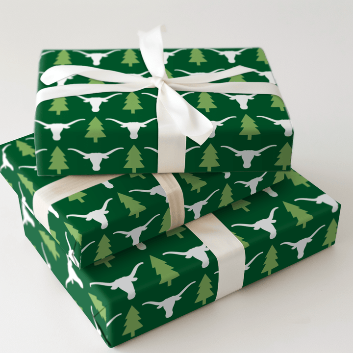 Longhorn Holiday Pines - Wrapping Paper - Aspen & Arlo