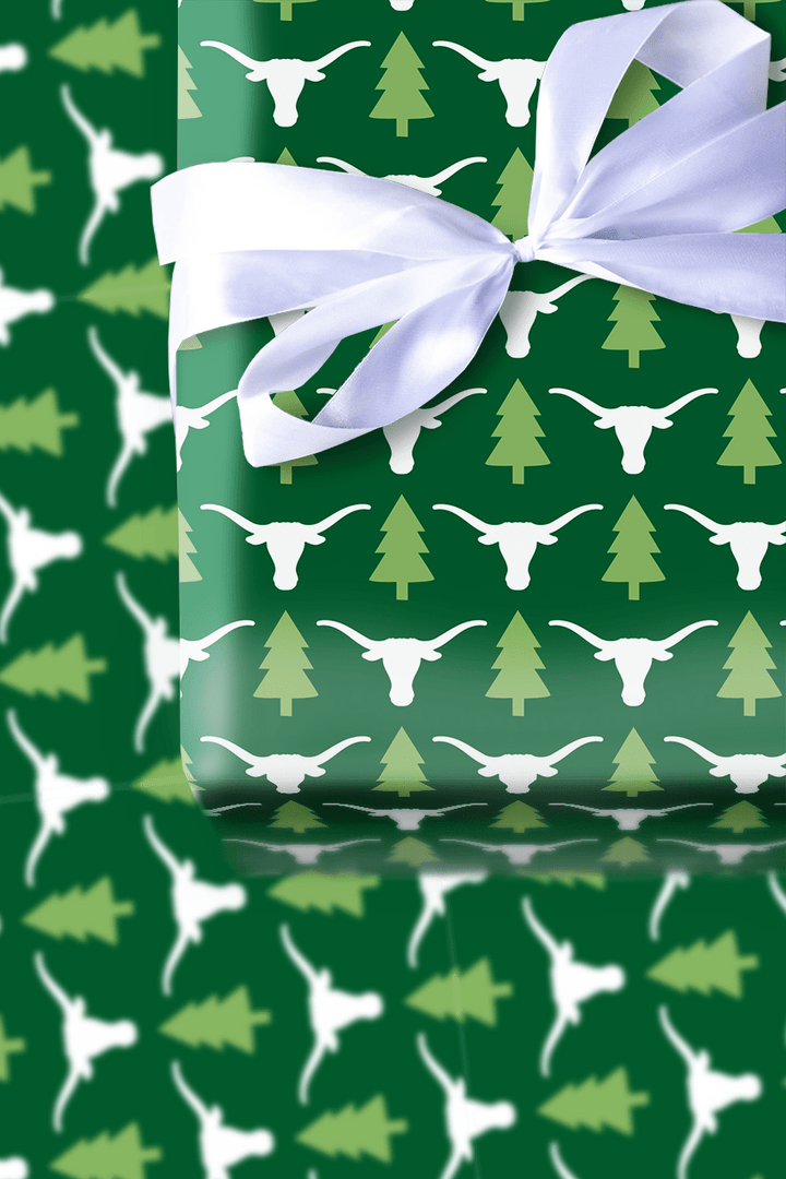 Longhorn Holiday Pines - Wrapping Paper - Aspen & Arlo