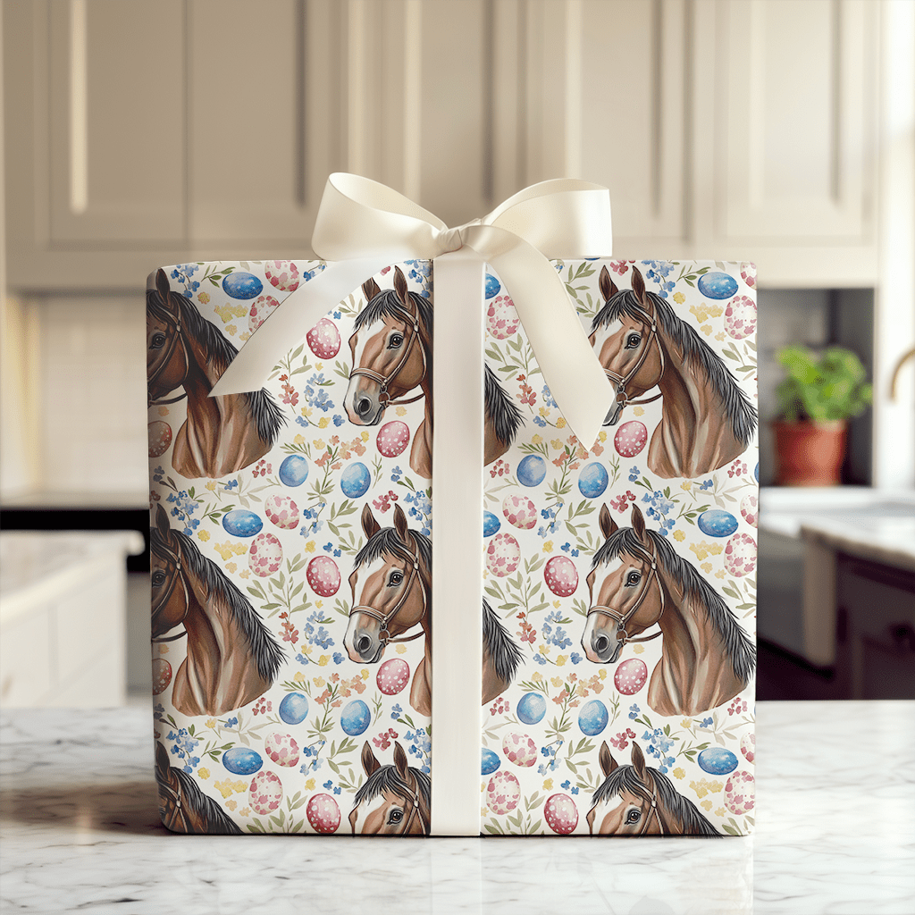 Easter Eggs with the Thoroughbred - Wrapping Paper - Aspen & Arlo
