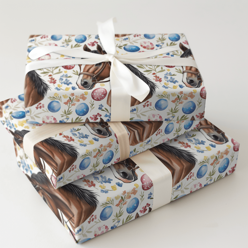 Easter Eggs with the Thoroughbred - Wrapping Paper - Aspen & Arlo