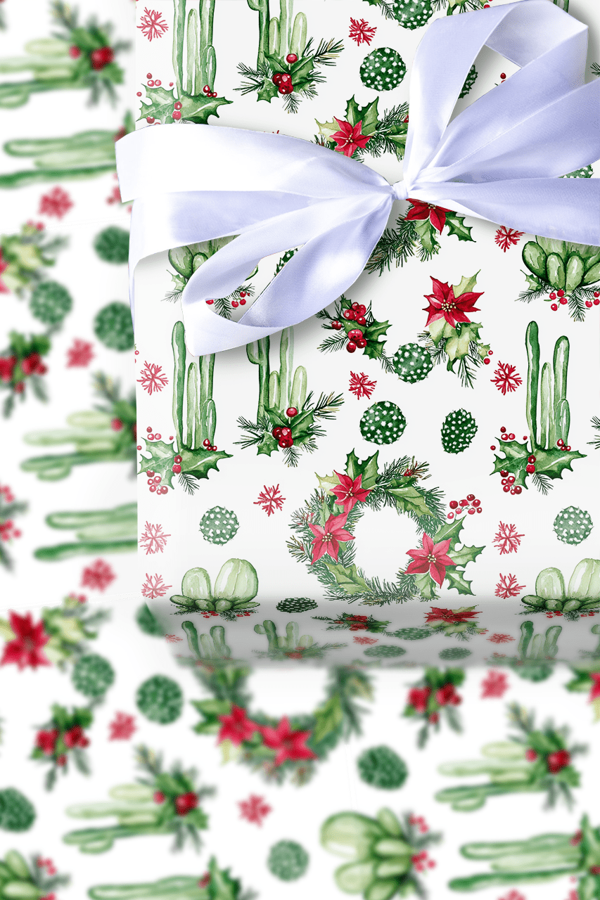 Cactus and Carols - Wrapping Paper - Aspen & Arlo