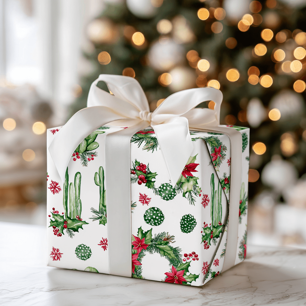 Cactus and Carols - Wrapping Paper - Aspen & Arlo