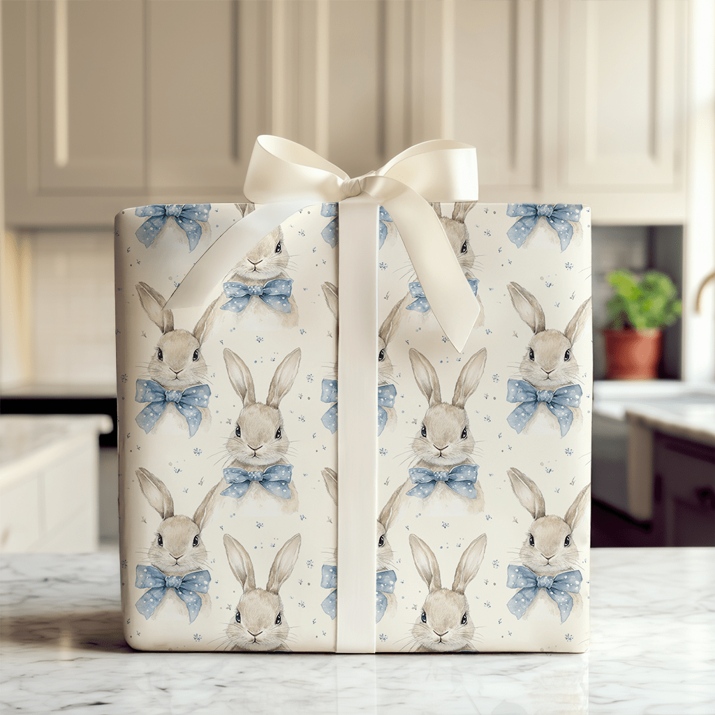 Bowtie Bunny Hop - Wrapping Paper - Aspen & Arlo
