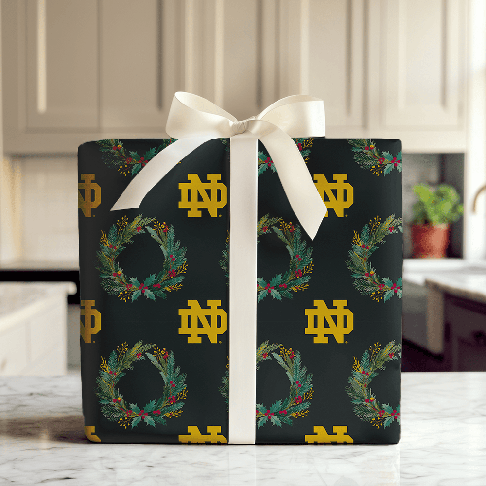 Blue & Gold Garland - Wrapping Paper - Aspen & Arlo