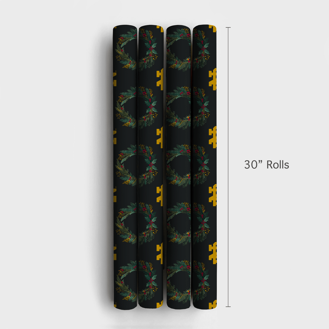 Blue & Gold Garland - Wrapping Paper - Aspen & Arlo