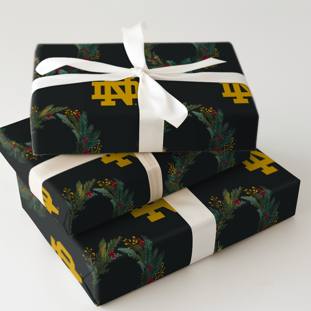 Blue & Gold Garland - Wrapping Paper - Aspen & Arlo